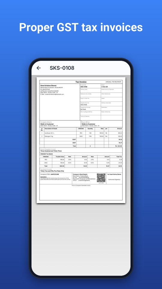 Proper GST tax invoices